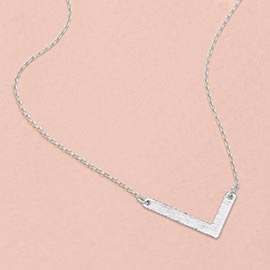 -L- White Gold Dipped Monogram Pendant Necklace